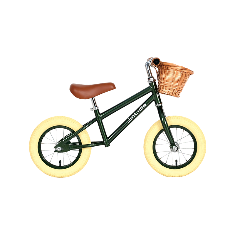 HyB-006 Green High Steel Kids 12 "Bike cân bằng với giỏ